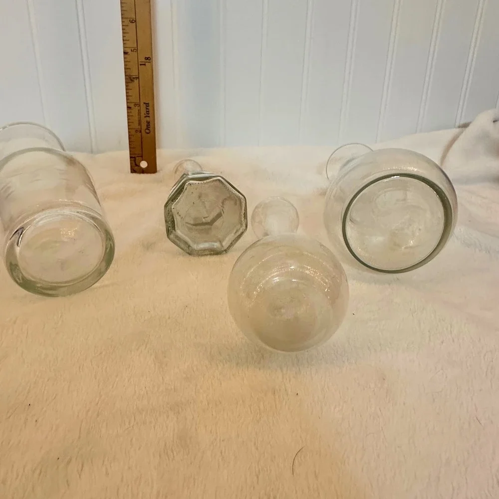 Unbranded‎ Bud Vase Set Home Decor Clear Good Vintage Glass Assorted Shapes MCM